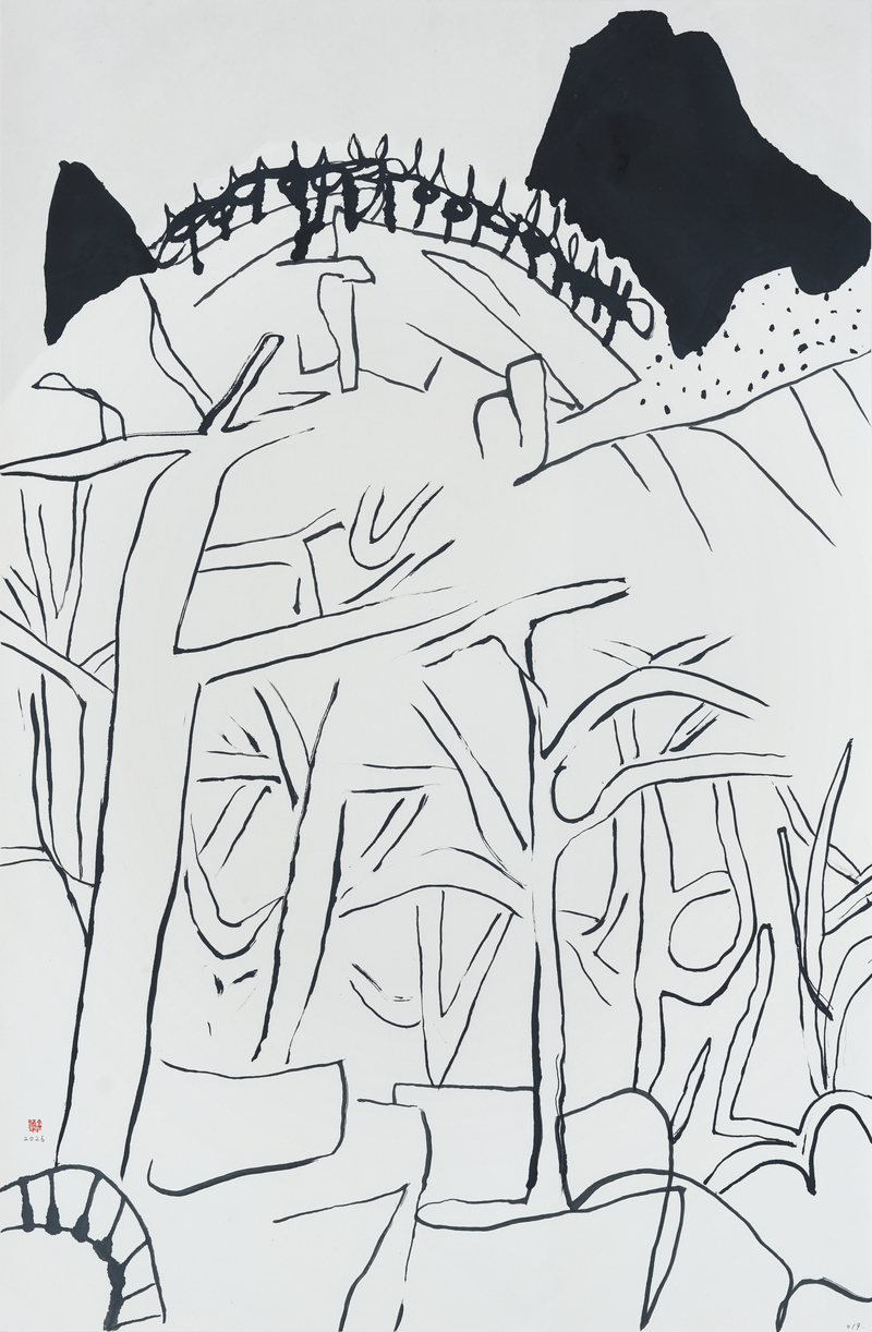 장병언, structure landscape 019, ink_on_paper, painting, 2026